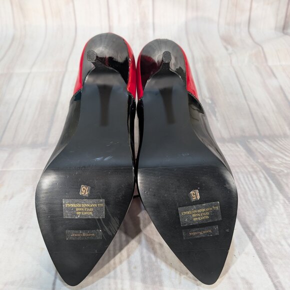 Pleaser Women's Black-Red Seduce-460 Oxford Lace Up Heeled Pump Size 15 - Picture 10 of 11